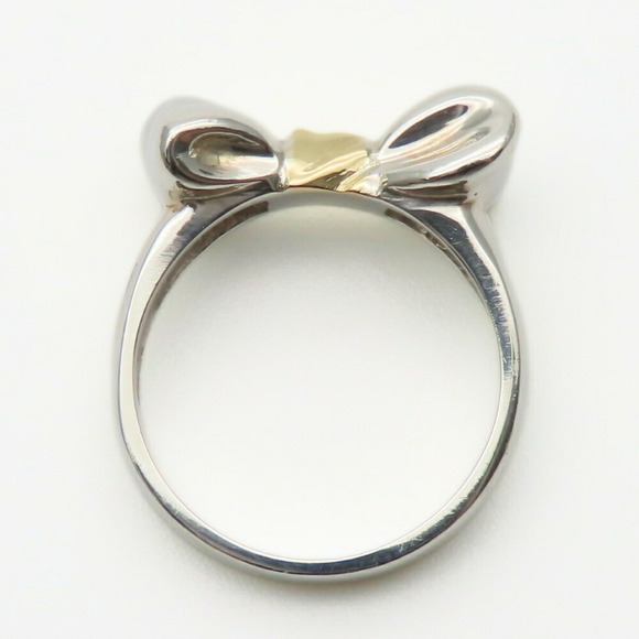 Tiffany & Co. Ribbon Ring, 925 Sterling Silver, 18K Yellow Gold, Women's, Com... - Picture 5 of 11